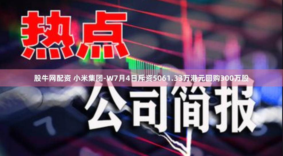 股牛网配资 小米集团-W7月4日斥资5061.33万港元回购300万股