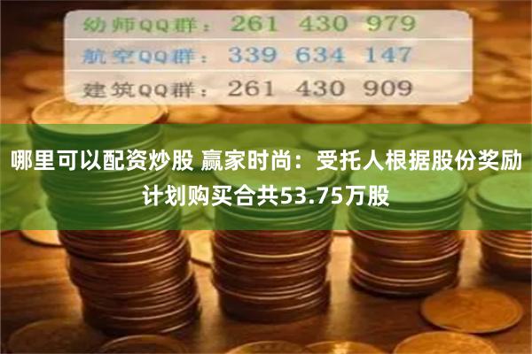 哪里可以配资炒股 赢家时尚：受托人根据股份奖励计划购买合共53.75万股
