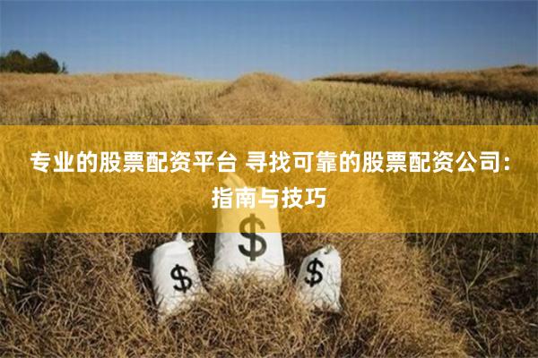 专业的股票配资平台 寻找可靠的股票配资公司:指南与技巧